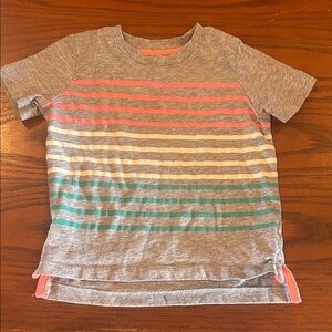 Okie Dokie Multicolor Striped Gray Tee